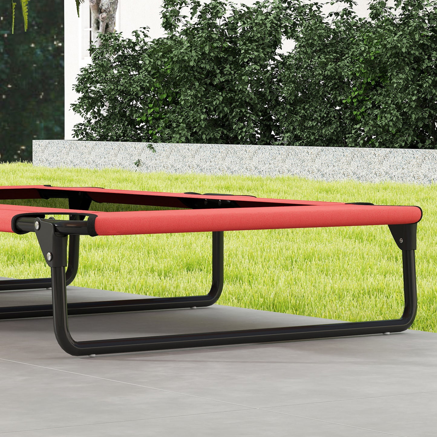 Raised Dog Bed with Breathable Mesh for Large Dogs, Red
