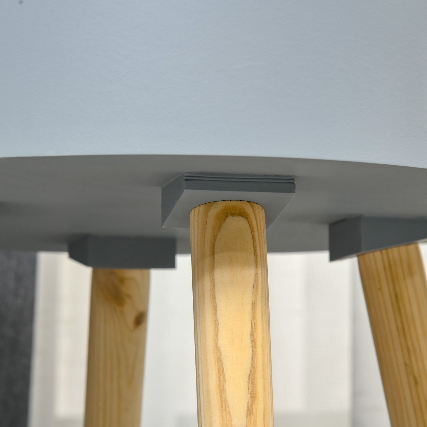 Round Side Table Nightstand w/ Hidden Storage Space Removable Lid, Grey