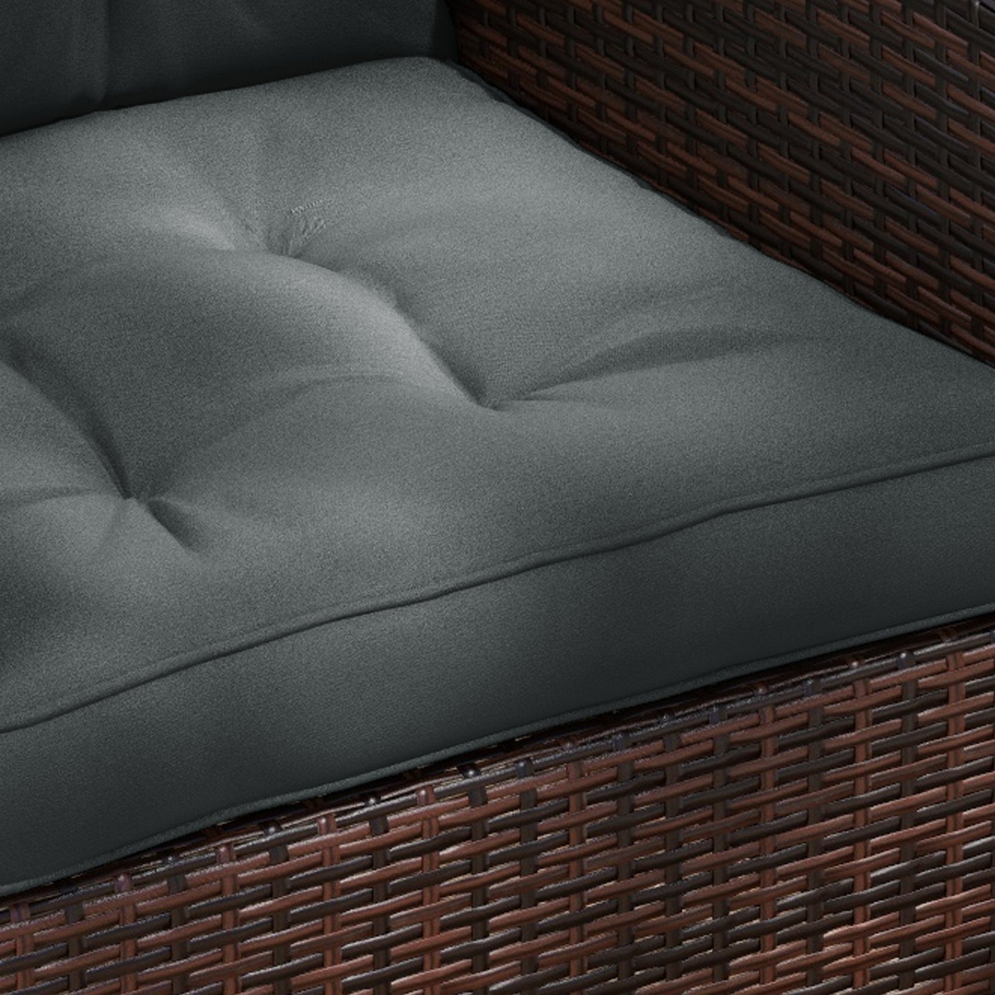 4-Piece Seat Cushions Back Pillows Replacement, Patio Chair Cushions Set for Indoor Outdoor, Grey