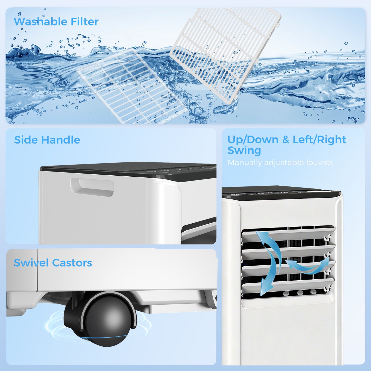 Portable Air Conditioner 7000 BTU, 4-in-1 Air Conditioning Unit