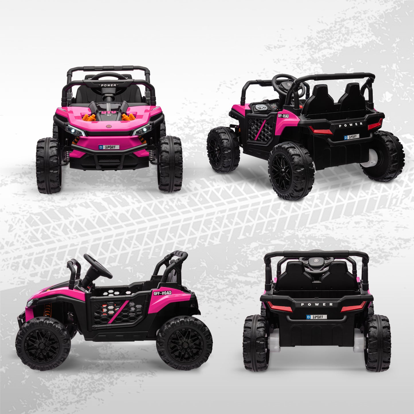 Kids Ride on Car, 12V Battery Powered Electric Truck with Remote Control, 4 Suspension Wheels, Horn, Lights, Music, USB, for Ages 3-5 Years, Pink