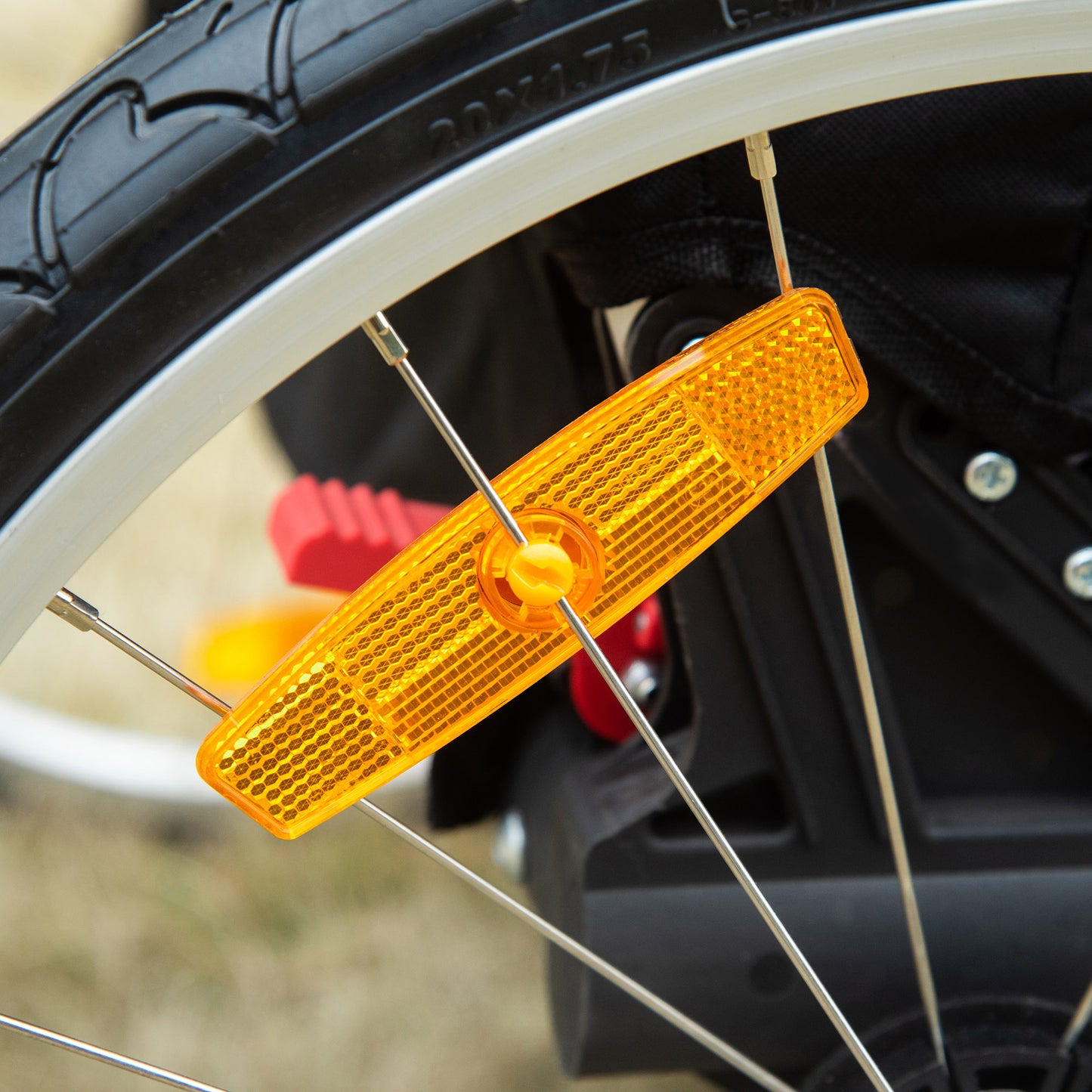 2-in-1 Dog Bicycle Trailer w/ Safety Leash, Reflectors - Orange