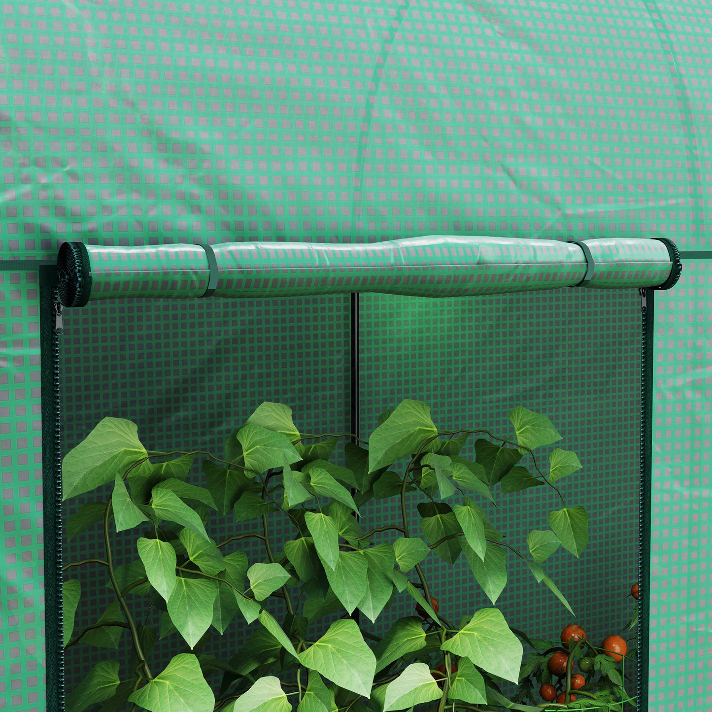 200 x 100 x 178cm Small Tomato Greenhouse with Roll-up Zipped Doors