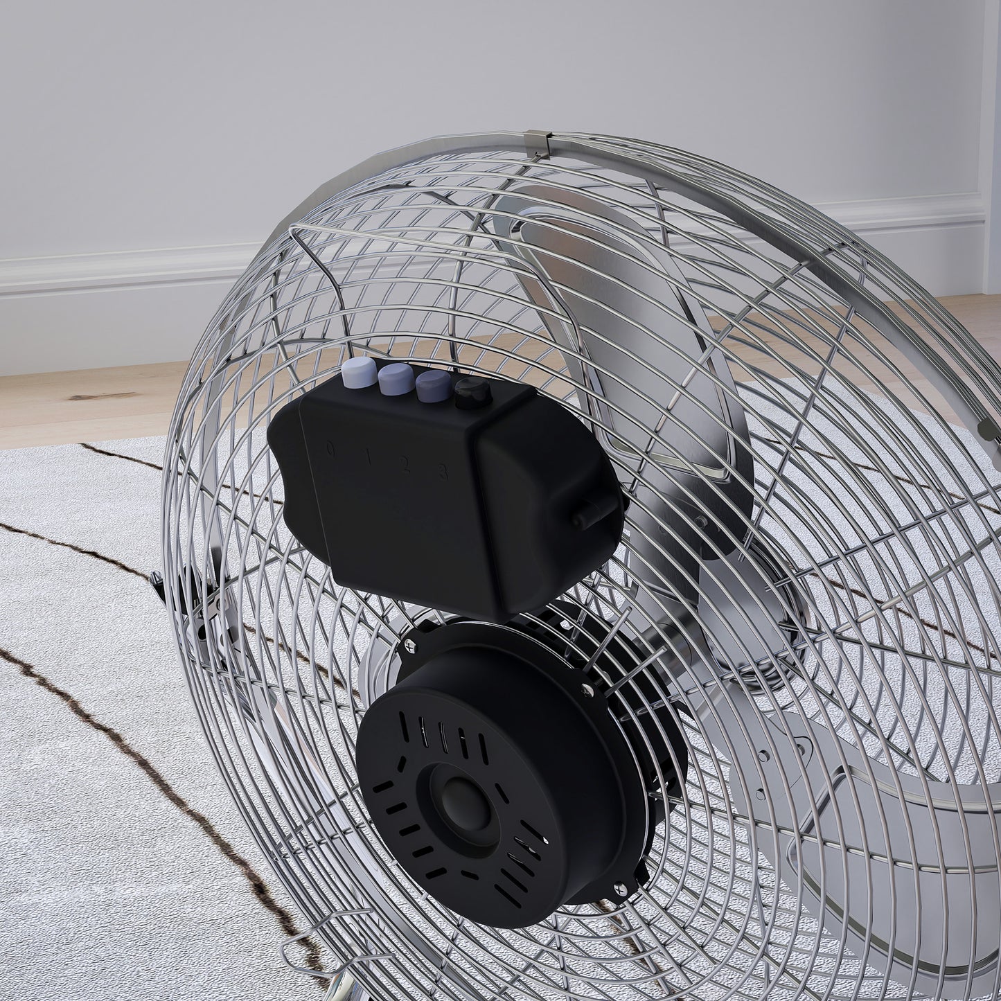 Metal Desk Fan, Electric Table Fan with 3 Speed Settings, Silver