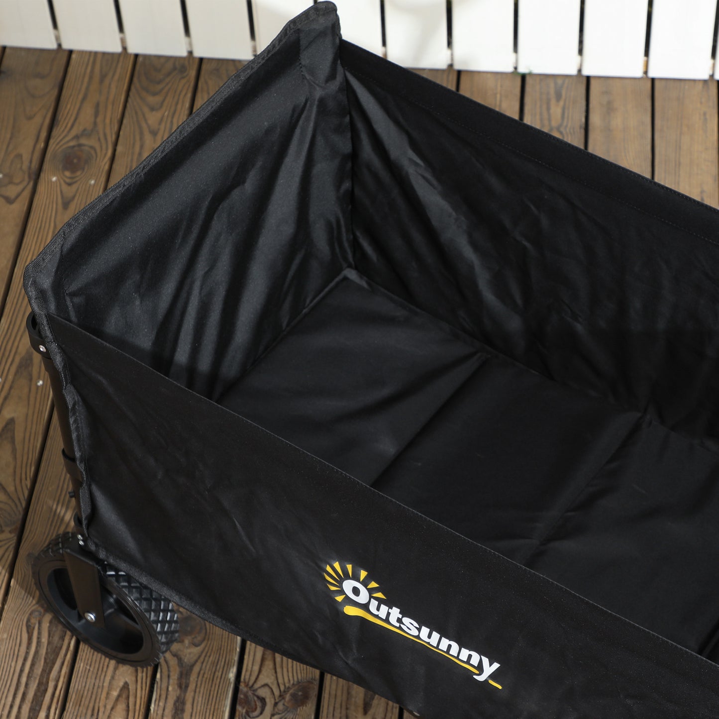 120L Folding Collapsible Wagon with Adjustable Handle, Black