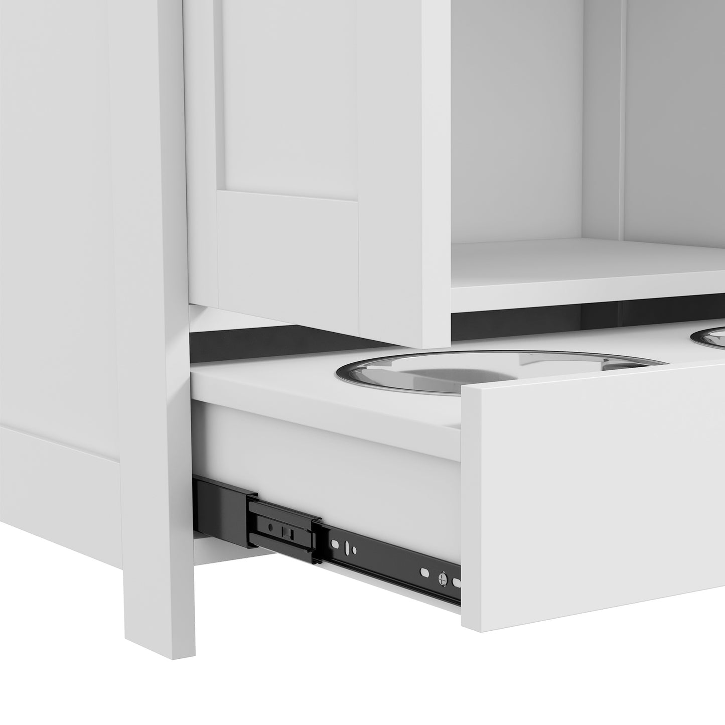 Dog Feeding Station with Storage, Pet Feeding Station with Dog Bowls
