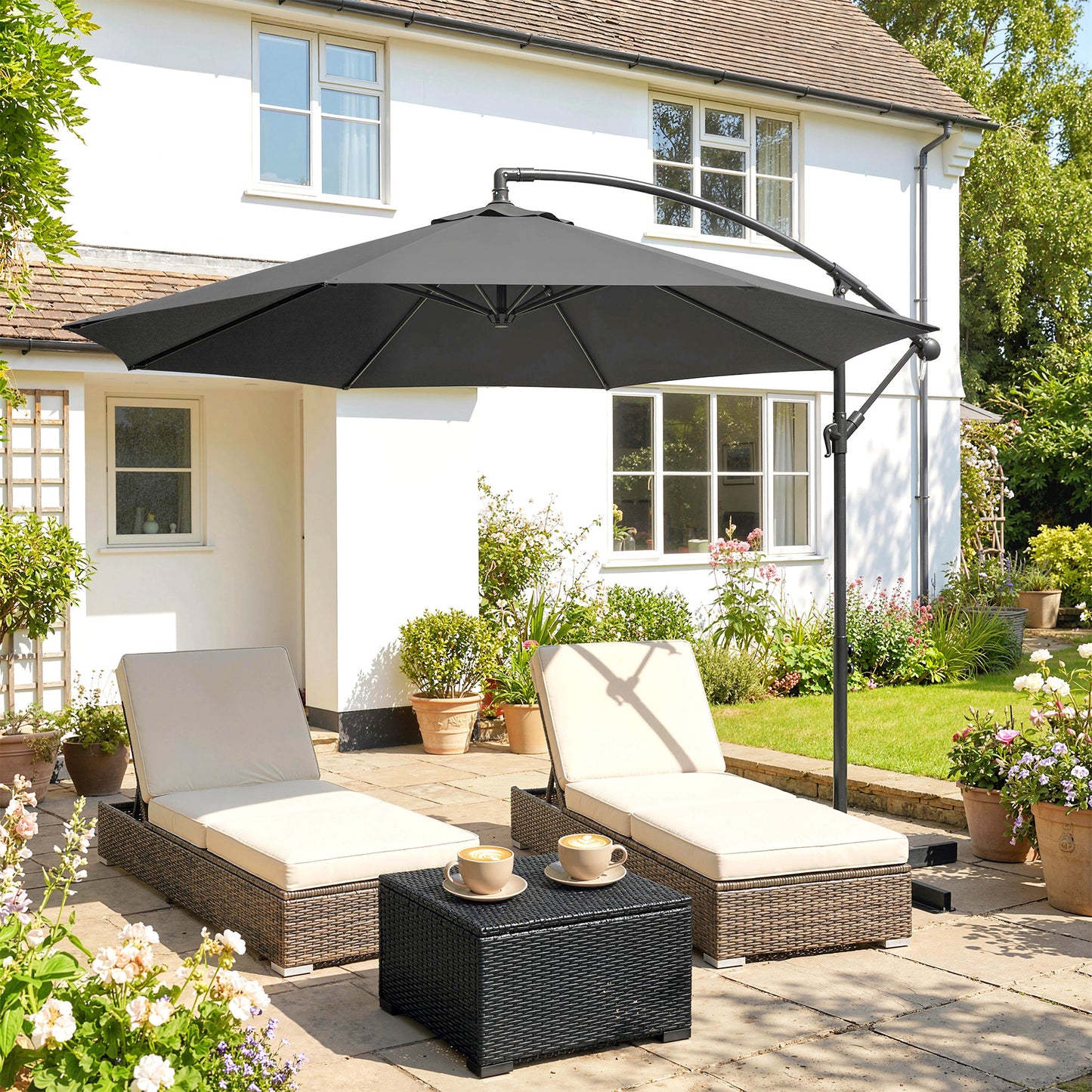 3(m) Banana Parasol Cantilever Umbrella Garden