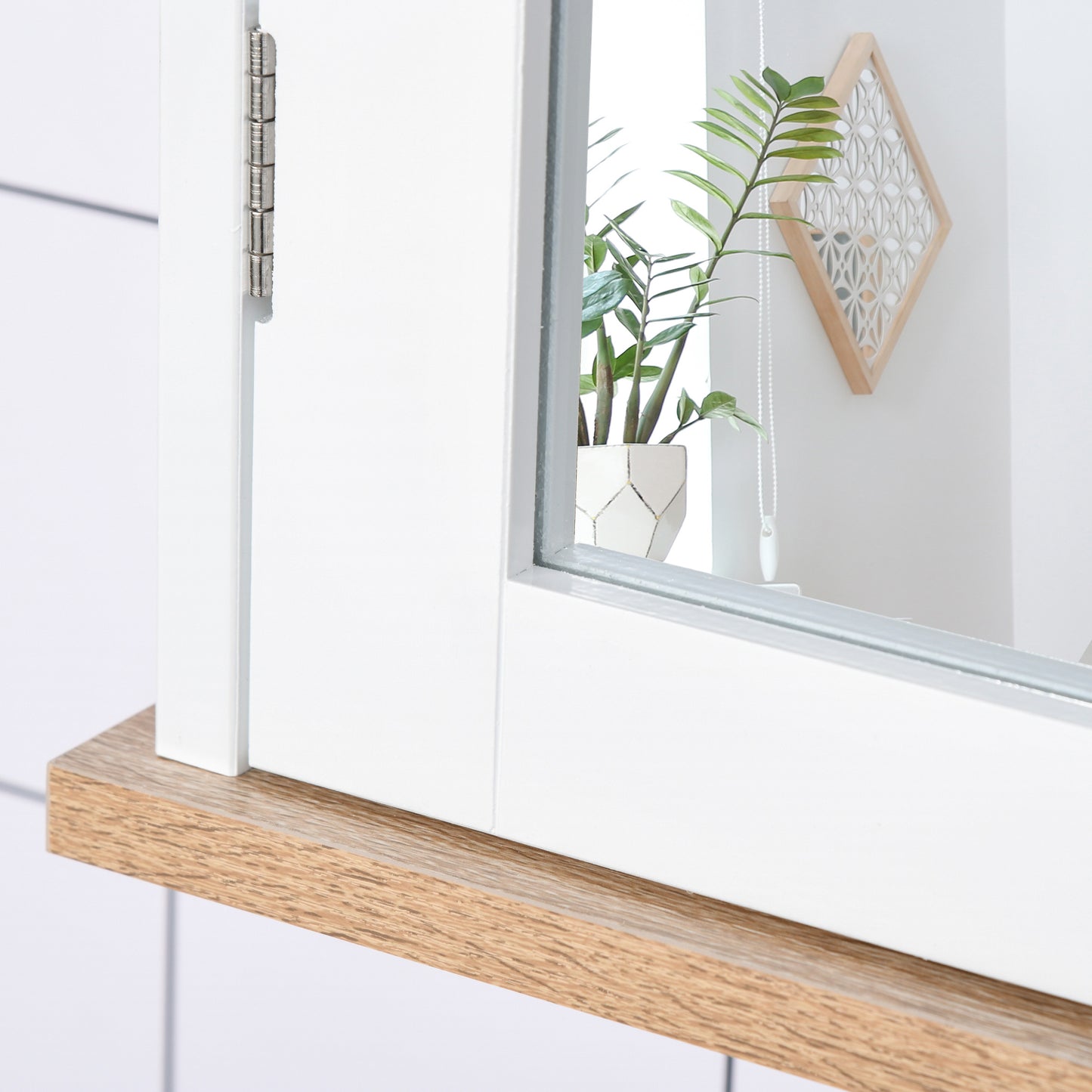 Bathroom Mirror Cabinet Wall Mounted Storage Cupboard W/ Double Door