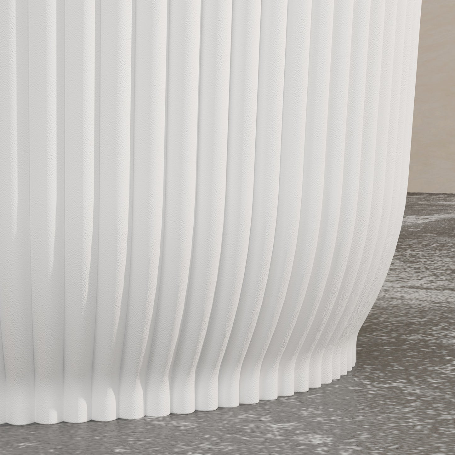 Set of 3 Round Plant Pots Outdoor 22cm for Garden, White