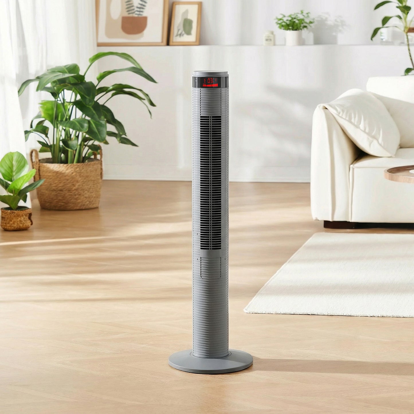 Oscillating Tower Fan Remote Control 3 Speed Modes Cooling Machine