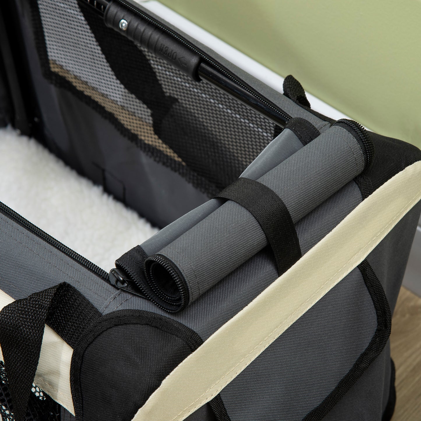 51cm Foldable Pet Carrier Bag Soft Travel Dog Crate, Portable Cat Carrier w/ Cushion, for Cats and Miniature Dogs - Grey