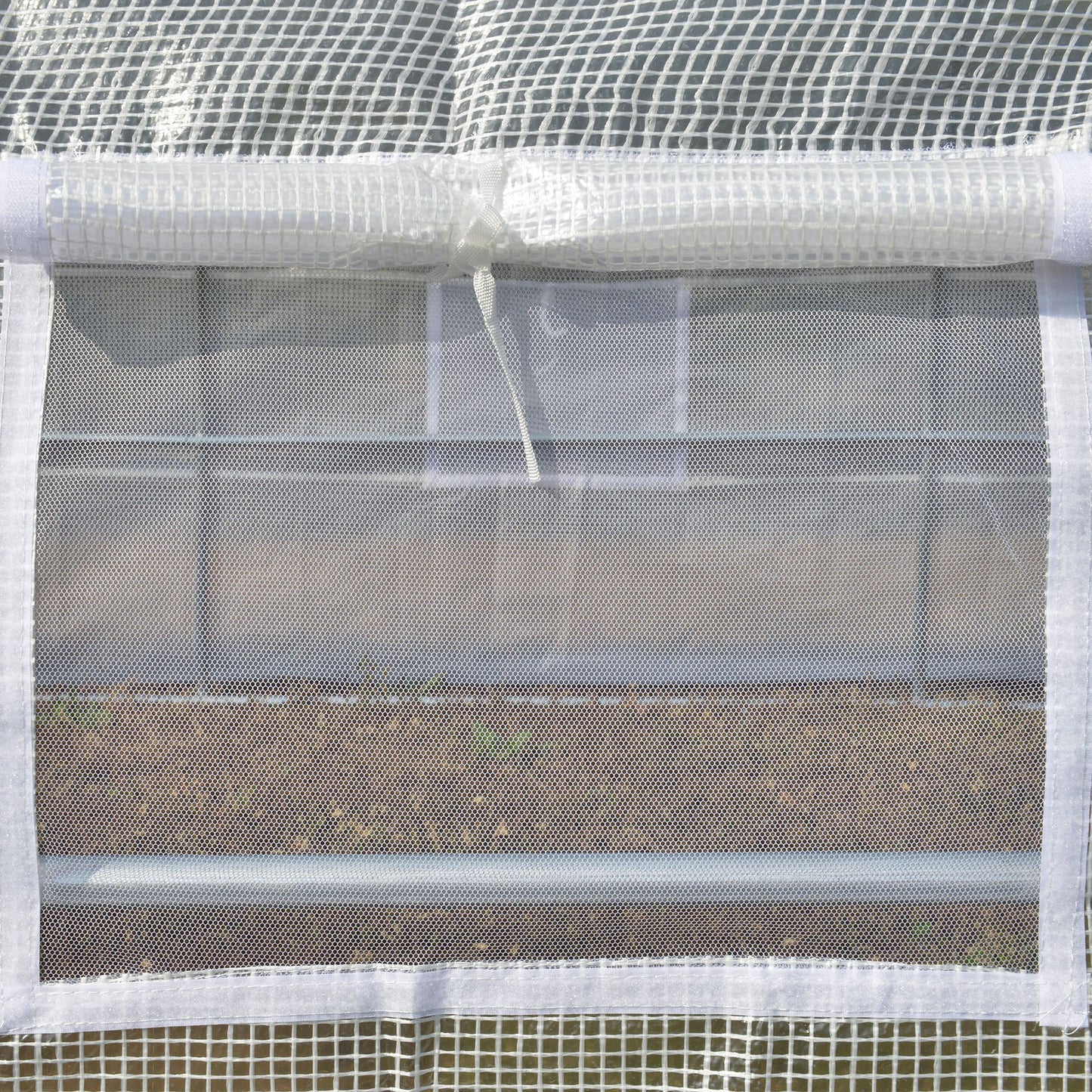 3 x 3 x 2 m Polytunnel Greenhouse, Walk in Pollytunnel Tent with Steel Frame, Reinforced Cover Zippered Door 6 Windows for Garden White