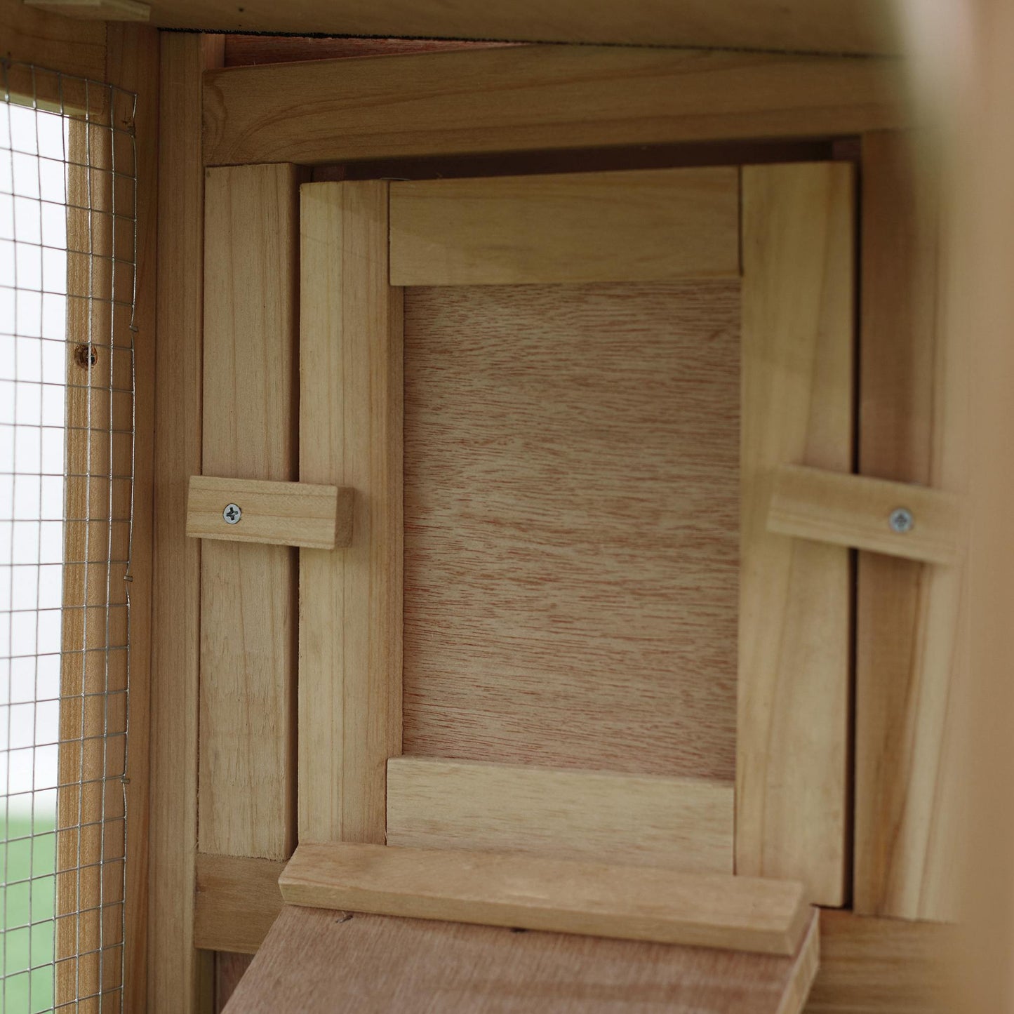 Deluxe Rabbit Hutch Outdoor, Wooden Guinea Pig Hutch, Two-Storey Bunny House with Ladder Rabbit Run Box Slide-out Tray 210 x 45.5 x 84.5 cm
