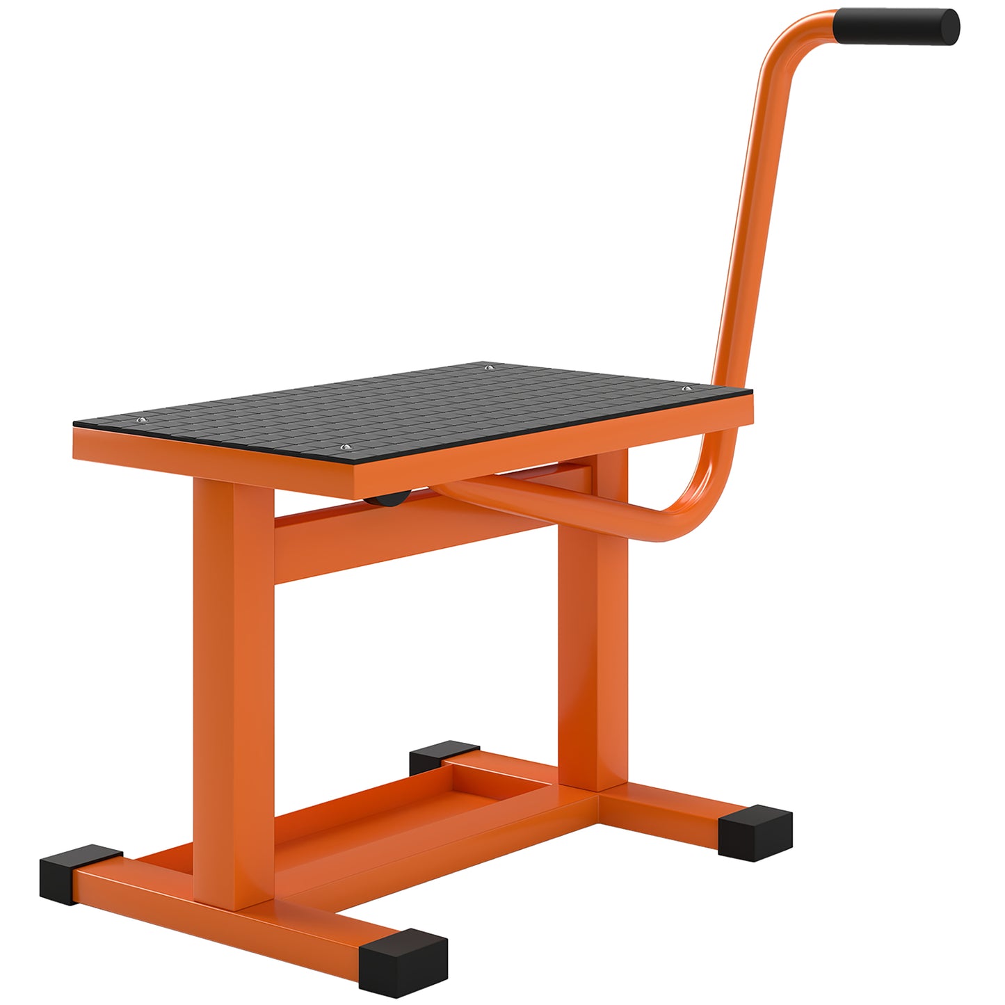 150KG Steel Motorbike Manual Jack Lift Rubber Platform Crank Lift