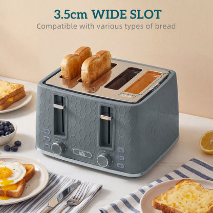 Kettle and Toaster Set with Strix Thermostat, Crumb Tray, Grey