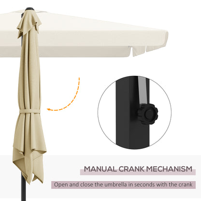 3(m) Cantilever Roma Parasol, Hanging Garden Parasol, Aluminium Square Patio Umbrella with Crank Handle and Tilt, Sun Shade