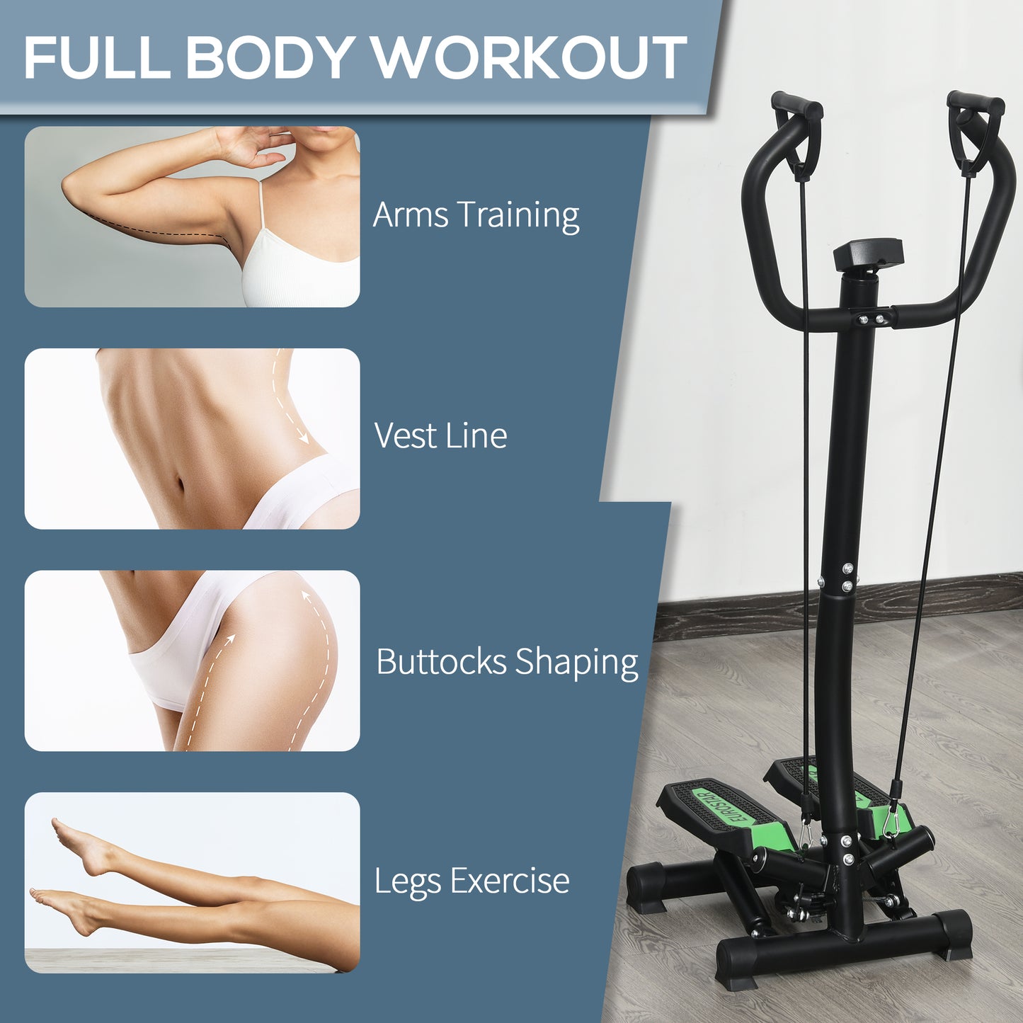 Stepper Step Machine w/ Resistance Bands Fitness Exercise Workout