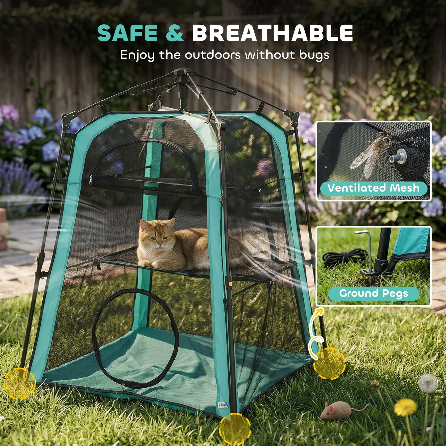 3-Tier Cat Tent, Portable Pet Tent for Indoor Outdoor