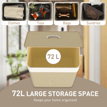 Laundry Hamper with Removable Washable Liner Bag, Nature Wood Finish