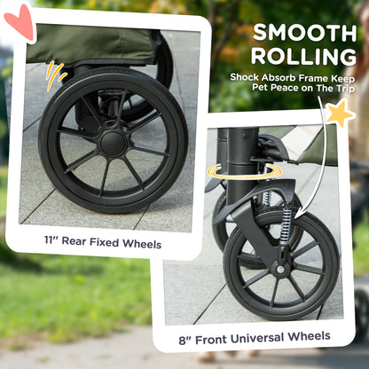 3 in 1 Pet Stroller with Detachable Carrier for Mini Dogs, Black