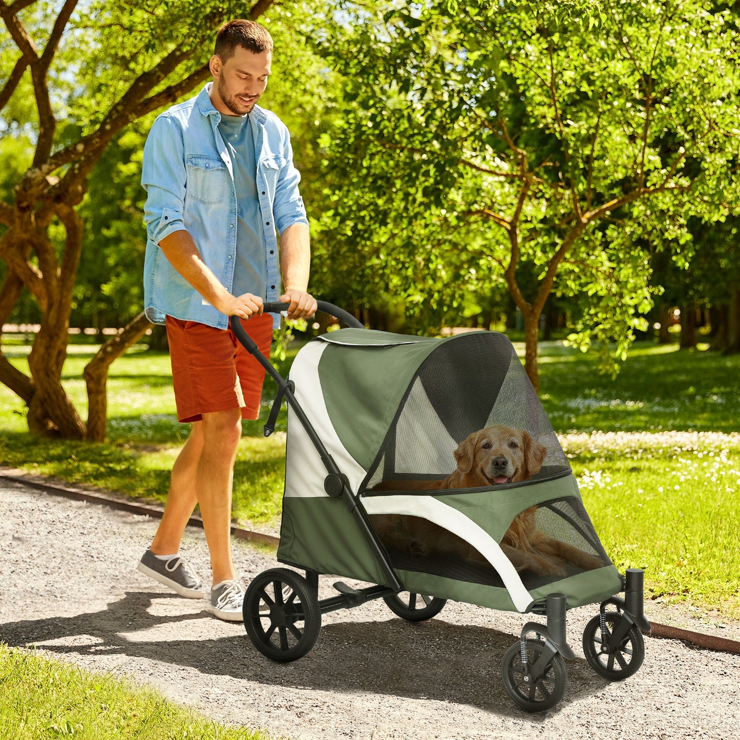 3 in 1 Pet Stroller with Detachable Carrier for Mini Dogs, Black