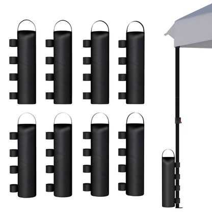 8 Pack Gazebo Sand Weights Bags, 40 kg Heavy Duty Sandbags, Black
