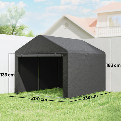 6.6 x 7.8ft Garden Storage Shed Tent Bike Tent, Dark Grey