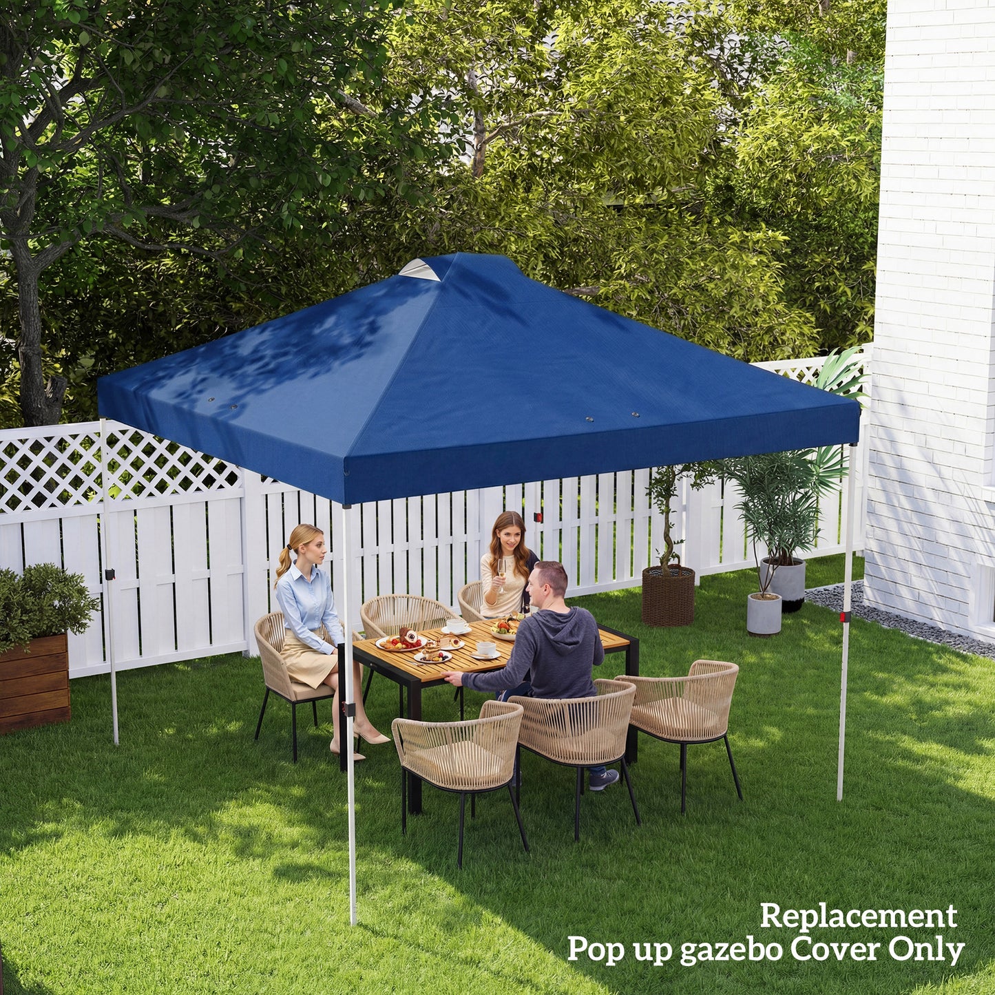 Gazebo Roof Replacement UV50+ Waterproof 3x3(m) Blue