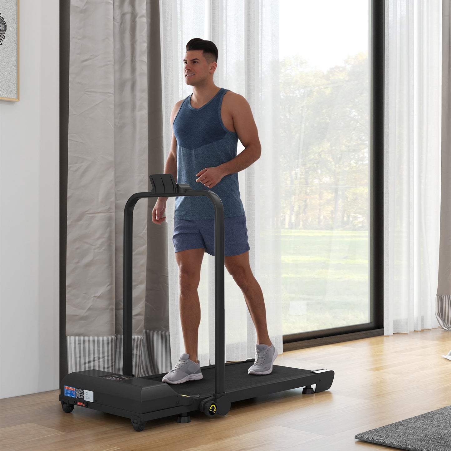 Dual mode treadmill: 2.5HP Folding Treadmill Walking Pad with Remote Control, 1-10KM/H