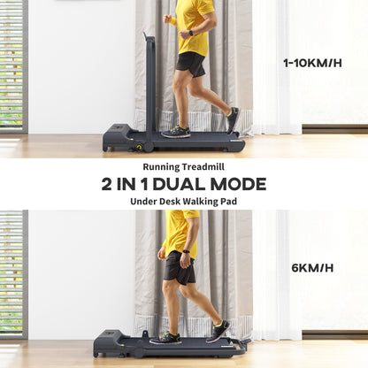 Dual mode treadmill: 2.5HP Folding Treadmill Walking Pad with Remote Control, 1-10KM/H