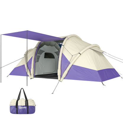 Inflatable Tent 3000mm Waterproof for 4 Person, Purple