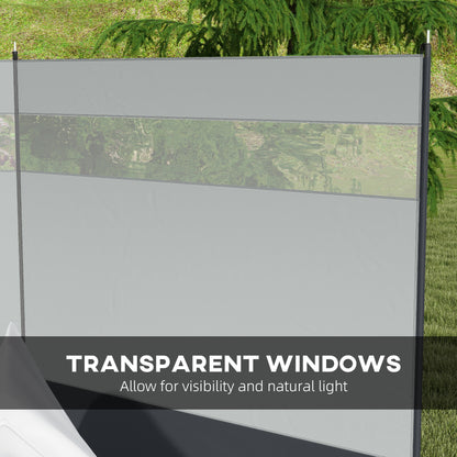 Beach/Camping Windbreaks with Clear Windows and Carry Bag, 440 x 140cm, Grey