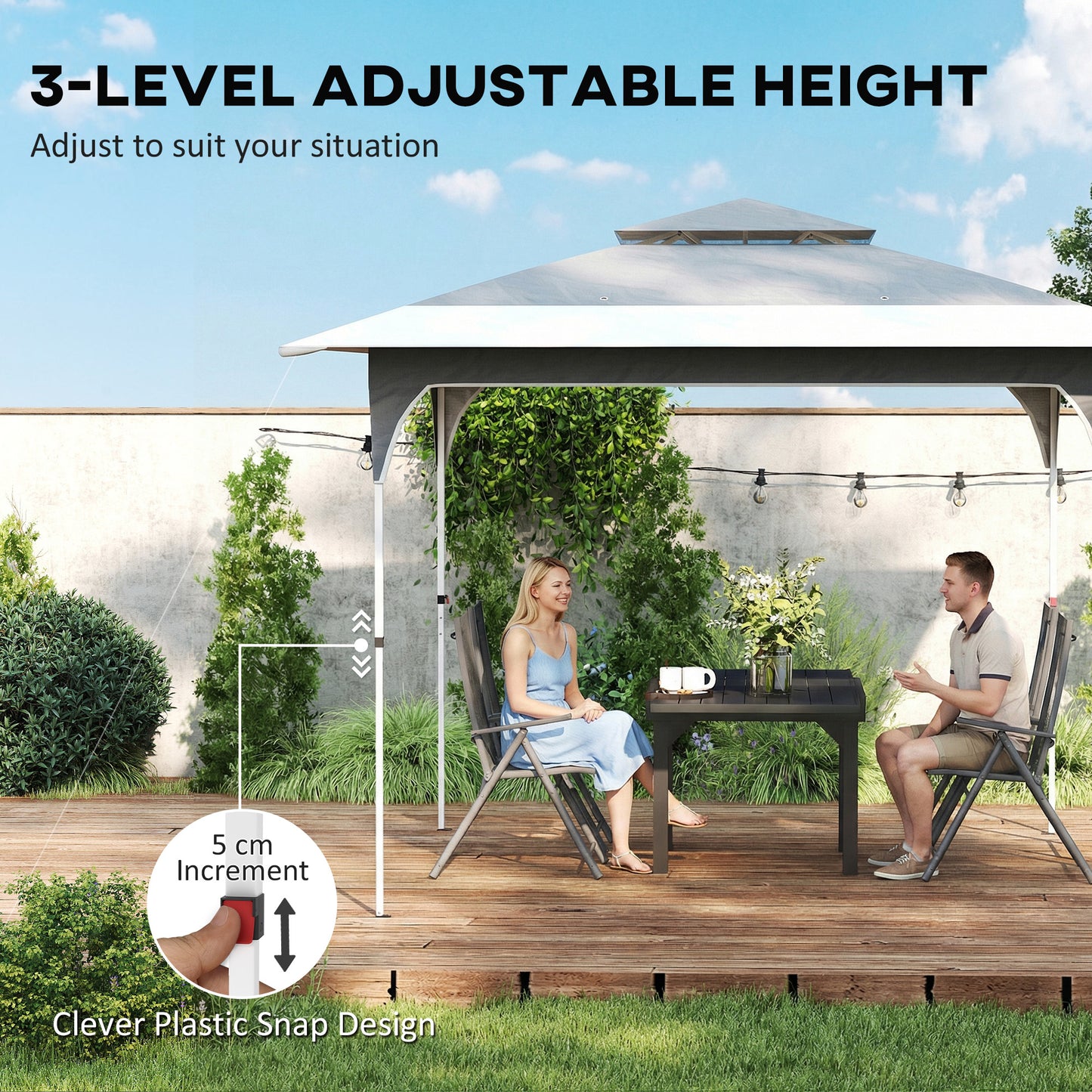 3.5 x 3.5 m Pop Up Gazebo, UPF50+ One-Touch Party Tent, Dark Grey