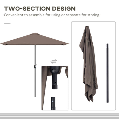 2.7m Metal Frame Garden Furniture Parasol Half Round Umbrella