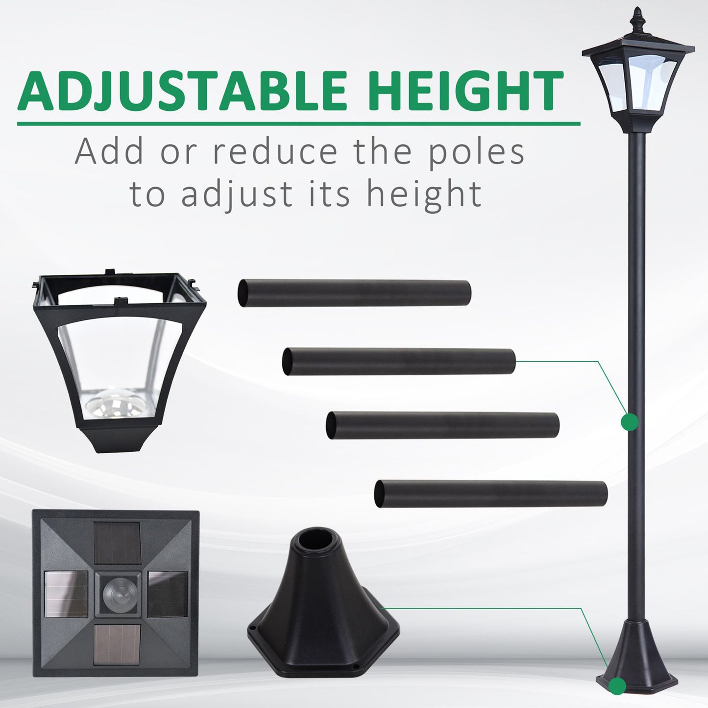 Outdoor Garden Solar Light with Base Freestanding Energy-saving Optical