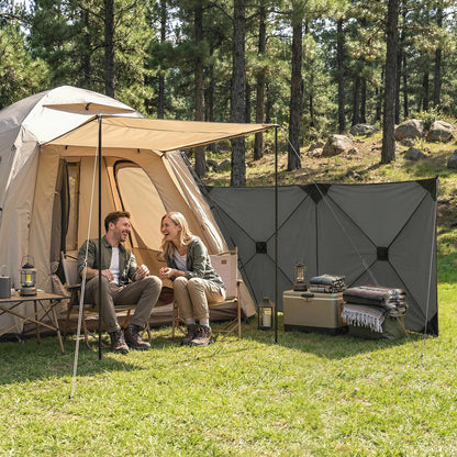 Camping Windbreak, Pop Up Hub Frame Windbreaker Blocker, Dark Grey