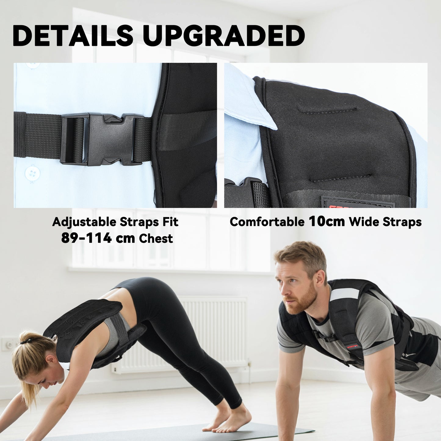 8kg Weighted Vest with Adjustable Straps and Reflective Strips