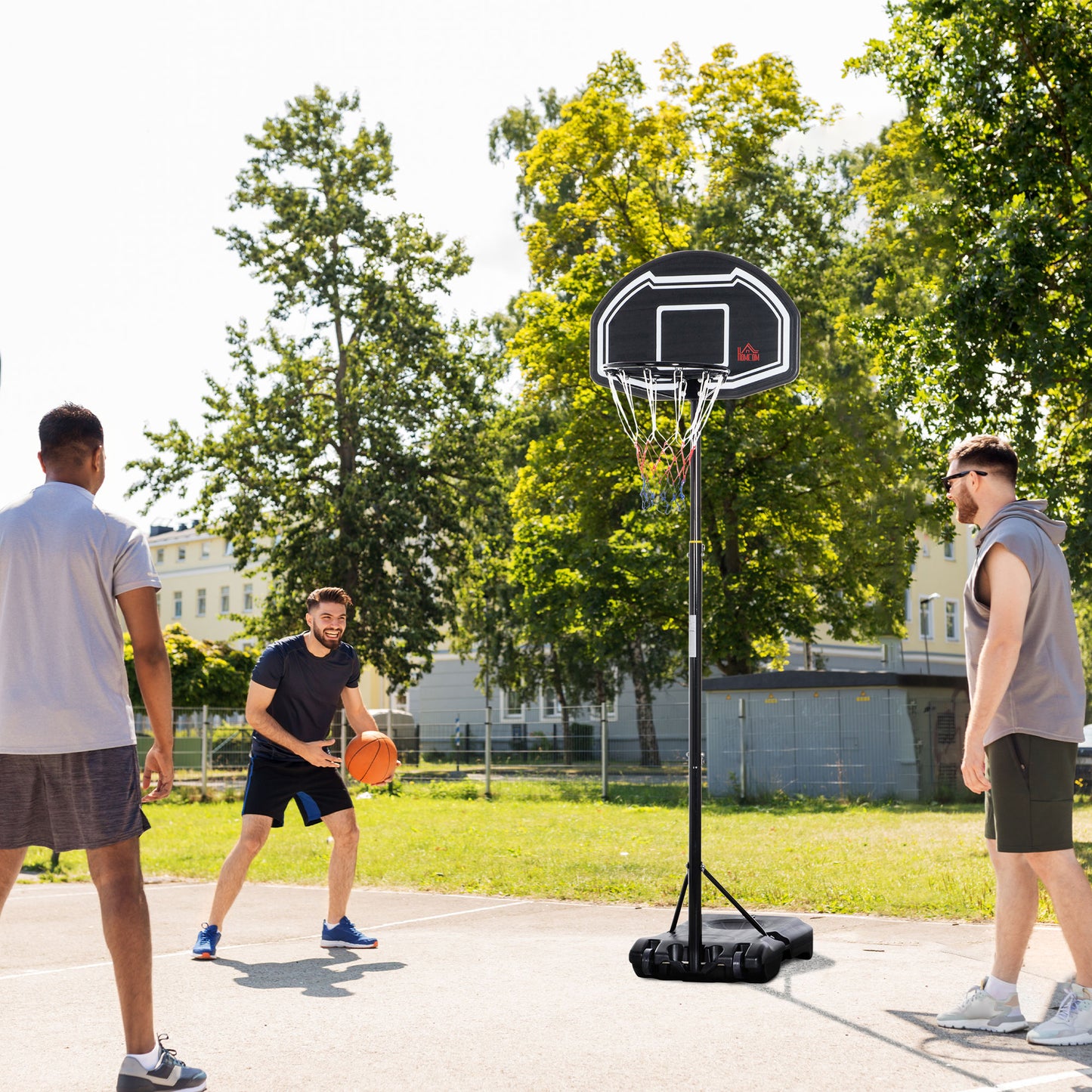 Adjustable Basketball Hoop Stand w/ Wheels and Weight Base, Black