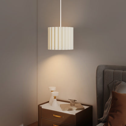 Linen Pendant Light, E27 Lampshade for Living Room, Bedroom, White