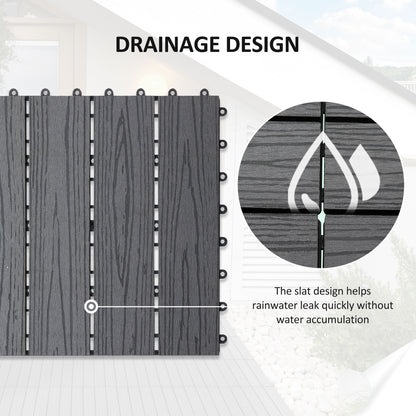 Interlocking Decking Tiles, Interlocking Patio Paving Slabs, Grey