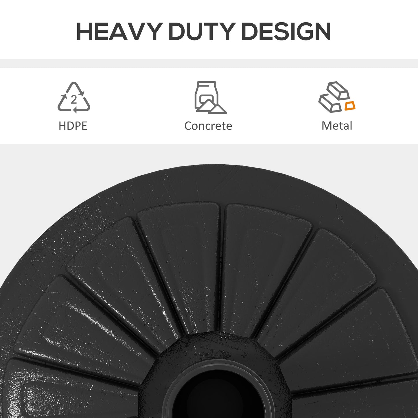 13 kg Patio Umbrella Base Stand, Concrete Umbrella Holder, Black