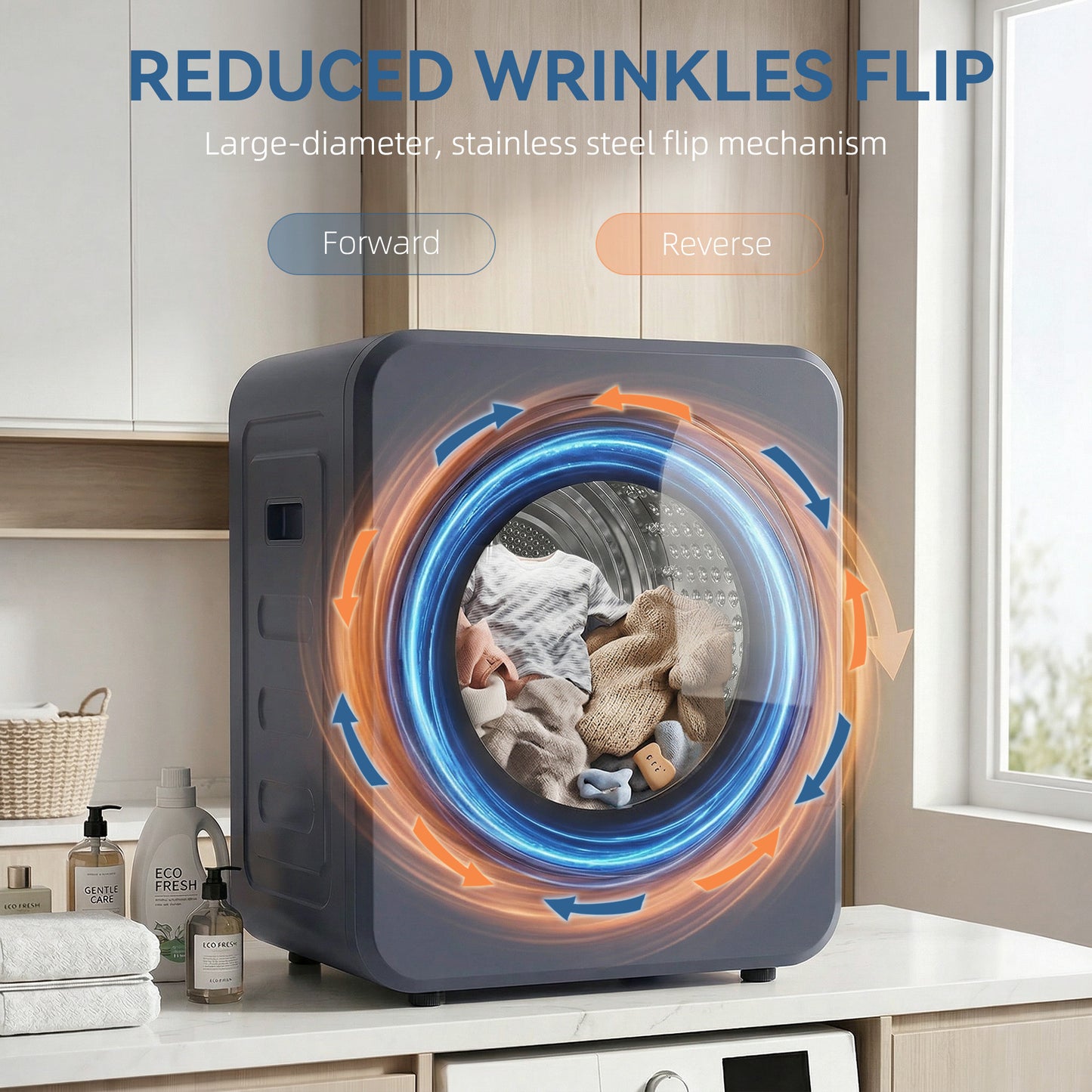 800W Compact Dryer Machine, 4kg Small Vented Tumble Dryer, Grey