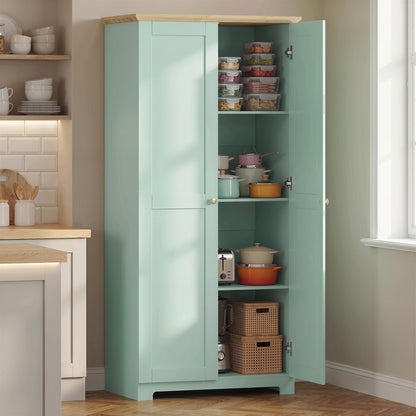 172cm Wooden Storage Cabinet Cupboard With 4 Shelves Light Green
