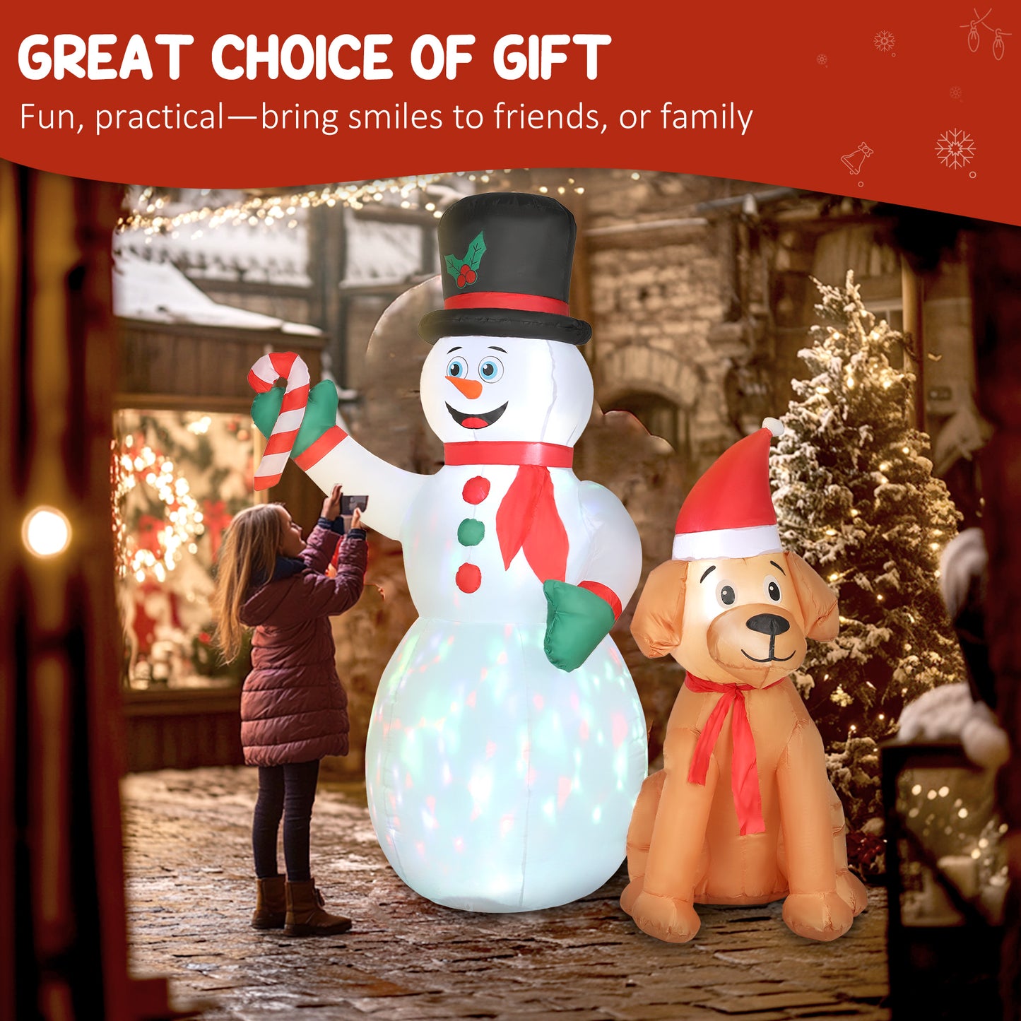 6FT Blow Up Christmas Inflatable Decoration with Built-in LED Light