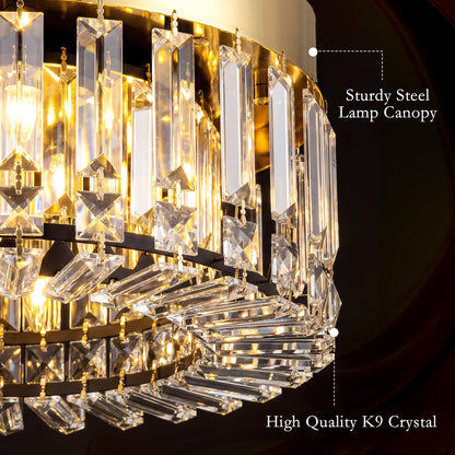 Crystal Ceiling Light with 160 Crystal Pendants, Gold Tone