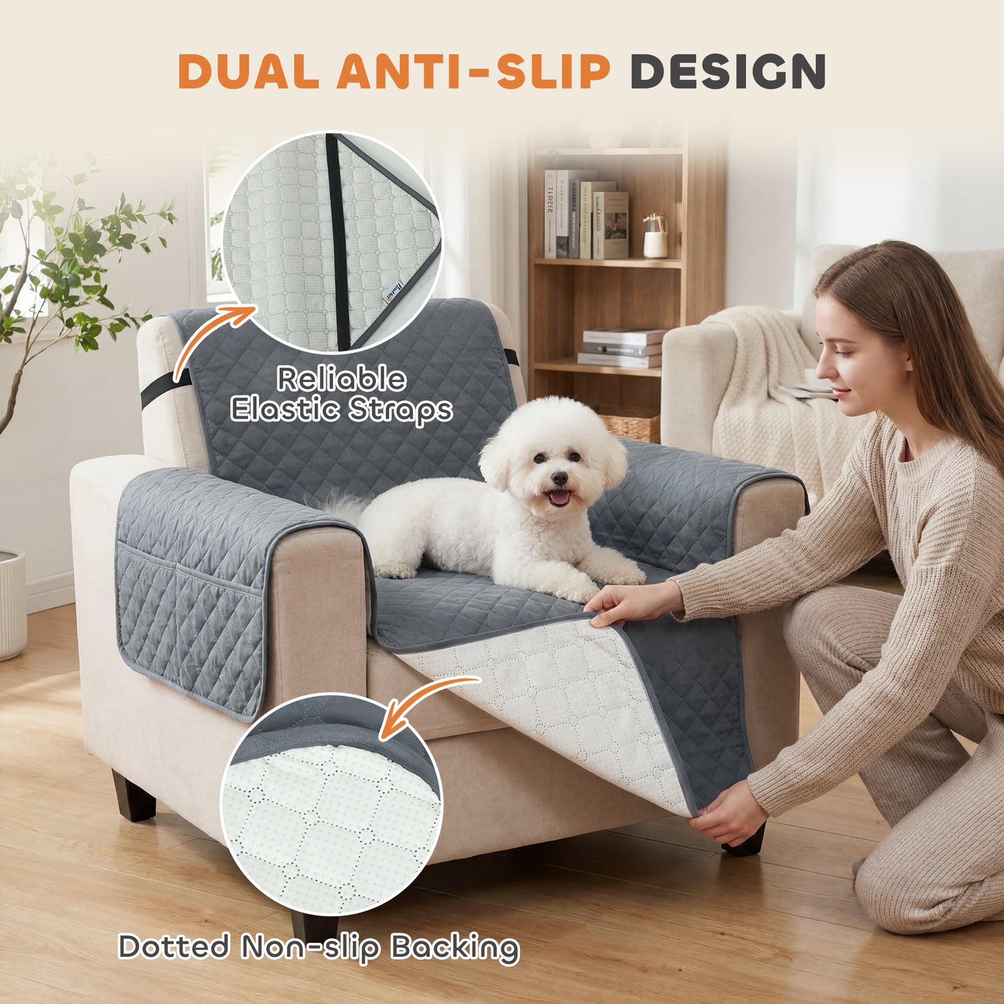 Waterproof Sofa Cover, Soft Couch Cover for Dogs Cats Pets