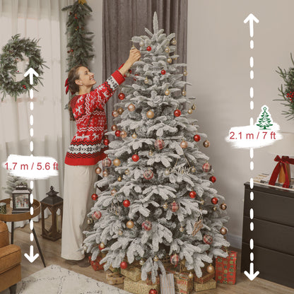 7 ft Artificial Christmas Tree with 1867 Branches, Hinged Xmas Tree