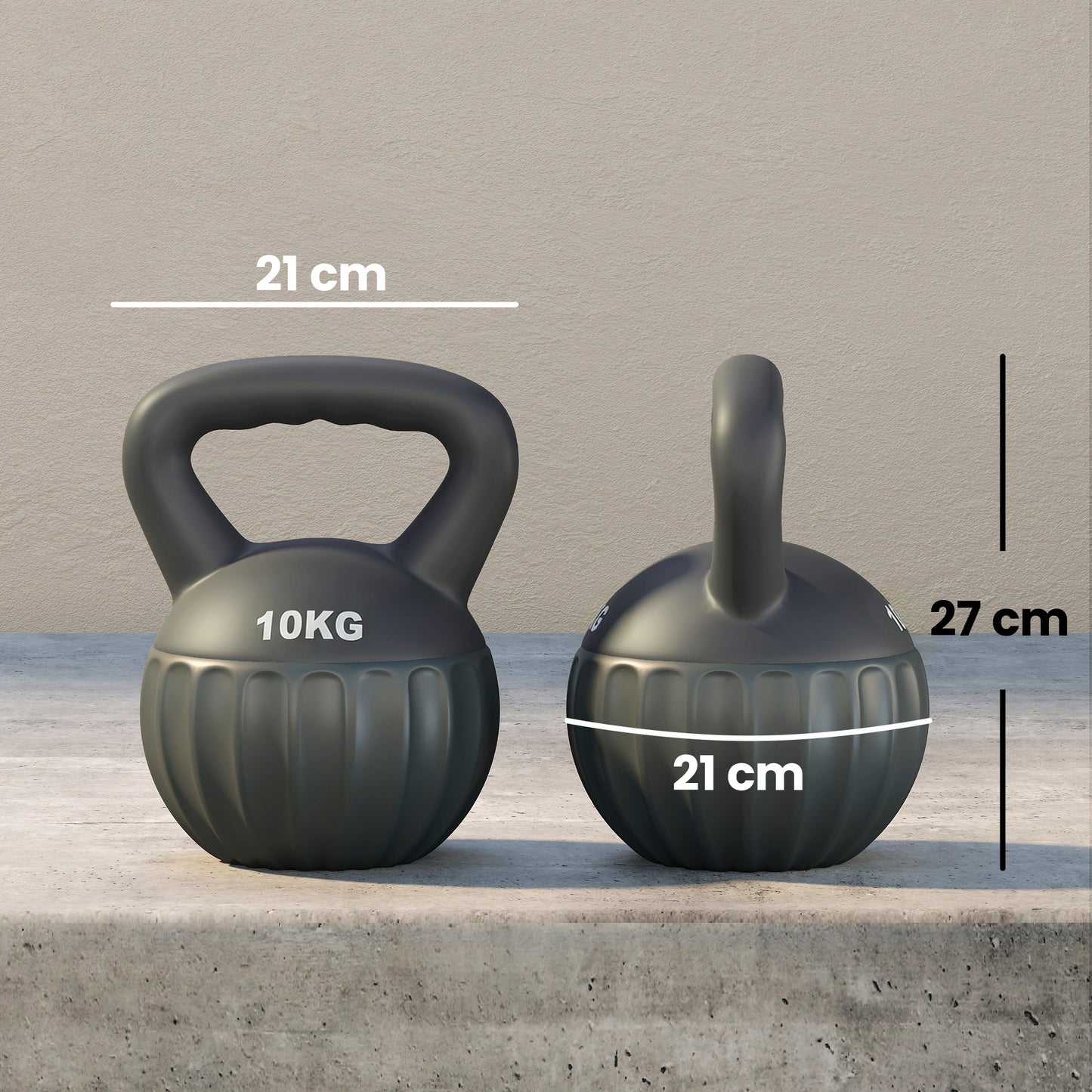 Kettlebell with Non-Slip Handle 10 kg Grey