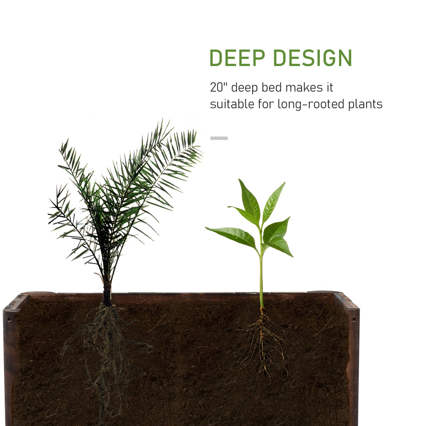 Wooden Raised Garden Bed with Drainage Gaps