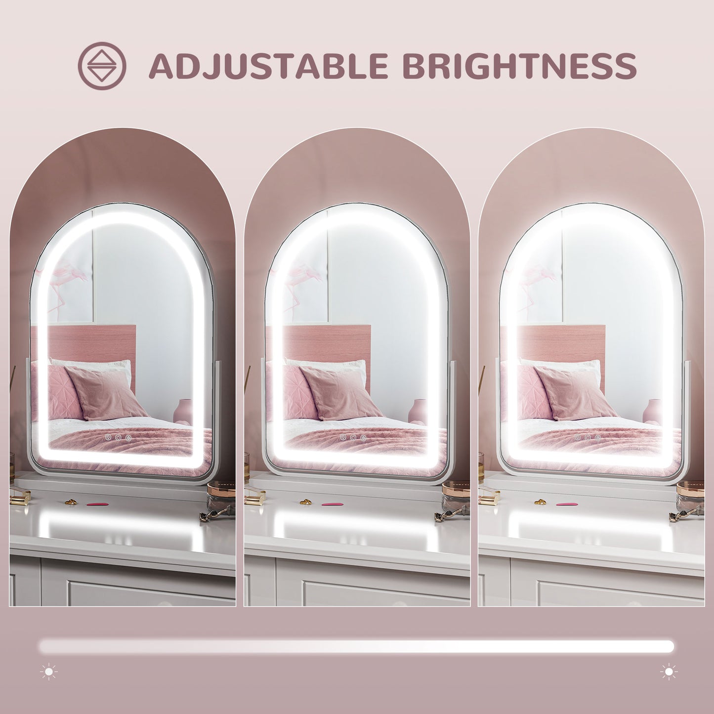Vanity Mirror with Light, 3 Colour, 360 Degree Rotation, Touch Screen